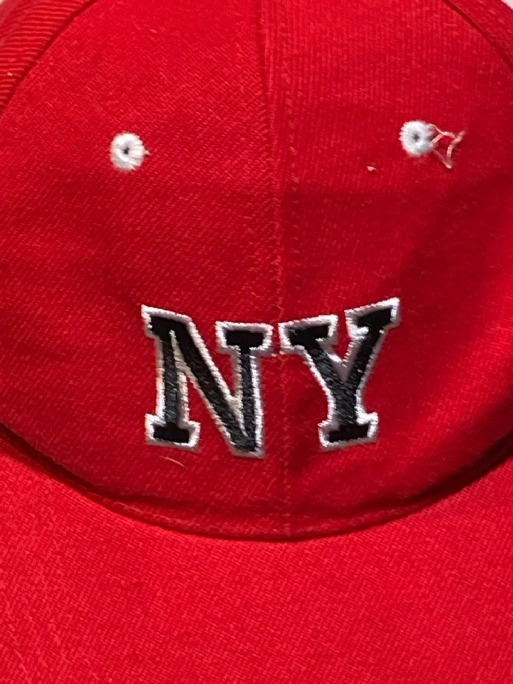 NY Embroidered Red Kids Baseball Cap